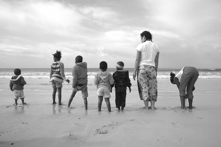 linawo children at fish hoek beach